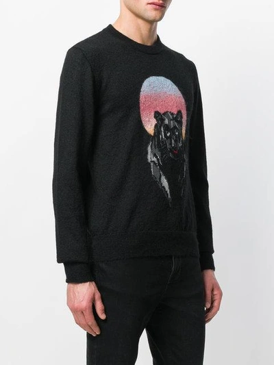 Shop Saint Laurent Panther Sweater In Black