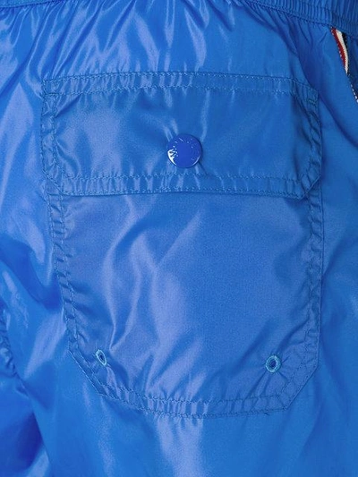 Shop Moncler Badeshorts Mit Streifen - Blau In Blue