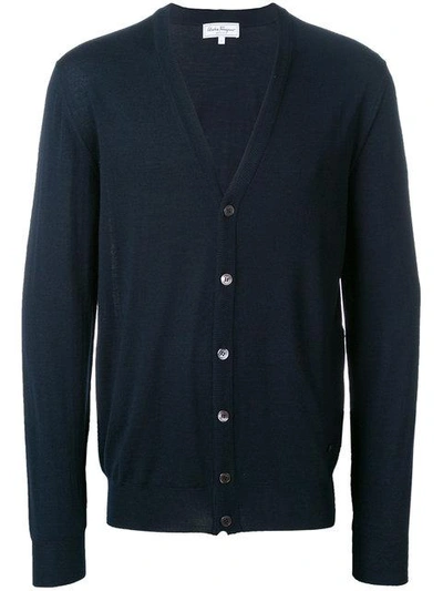 Shop Ferragamo Classic Cardigan In Blue