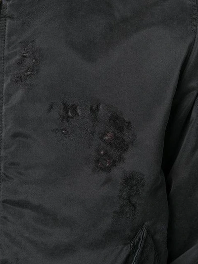 Shop Ben Taverniti Unravel Project Distressed Basic Bomber Jacket In Black