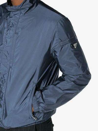 Shop Prada Windbreaker Jacket - Blue
