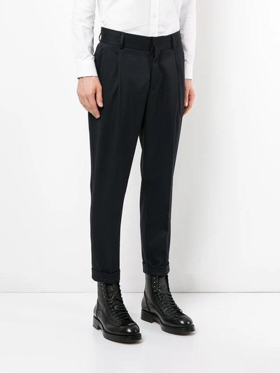 Shop Kent & Curwen Cropped Trousers In Blue