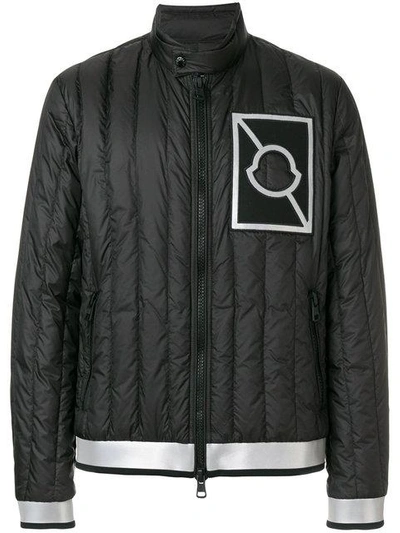Shop Moncler C X Craig Green Reflective Stripe Quilted Jacket In Black