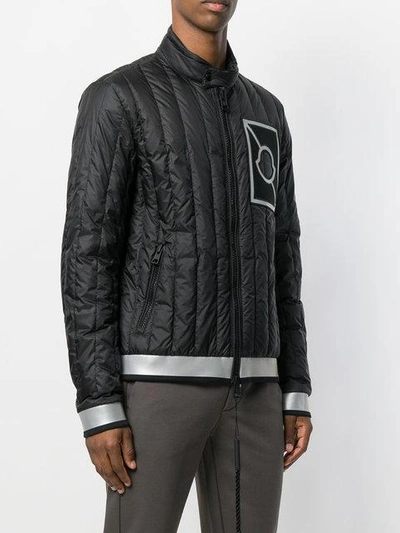 Shop Moncler C X Craig Green Reflective Stripe Quilted Jacket In Black
