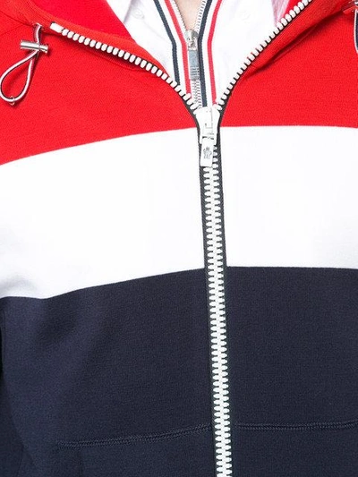 Shop Moncler Striped Zipped Jacket In Blue