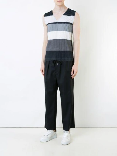 Shop Issey Miyake Pleated Tank Top In Multicolour
