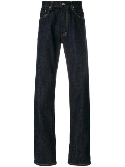 Shop Alexander Mcqueen Long Straight Leg Jeans In Blue