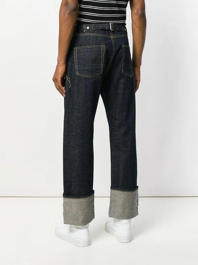 Shop Alexander Mcqueen Long Straight Leg Jeans In Blue