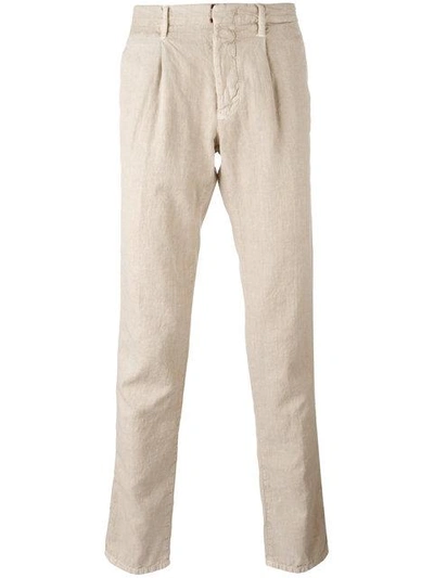 Shop Incotex Pleat Detail Tapered Trousers