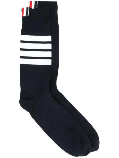 Shop Thom Browne 4-bar Stripe Socks In Blue