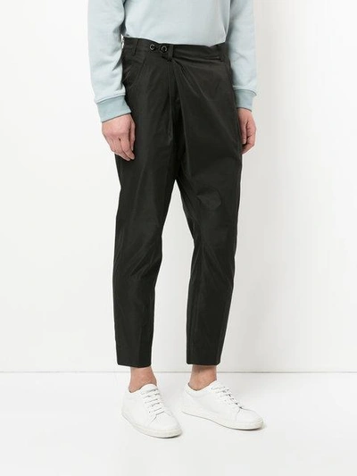 Shop Education From Youngmachines Drop Crotch Trousers - Black