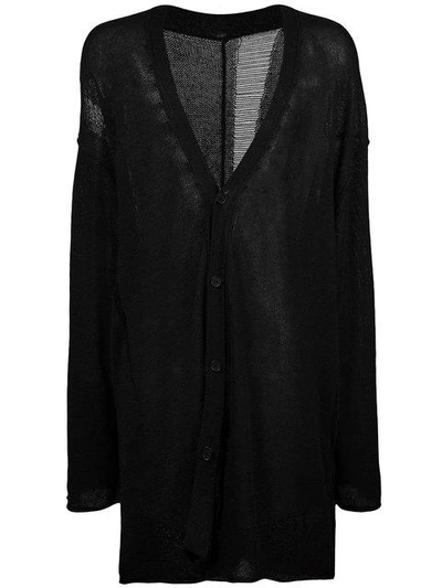 Shop Yohji Yamamoto Rib Pattern Cardigan In Black