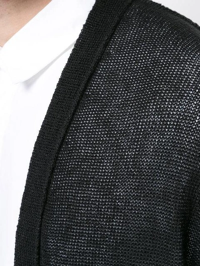 Shop Yohji Yamamoto Rib Pattern Cardigan In Black