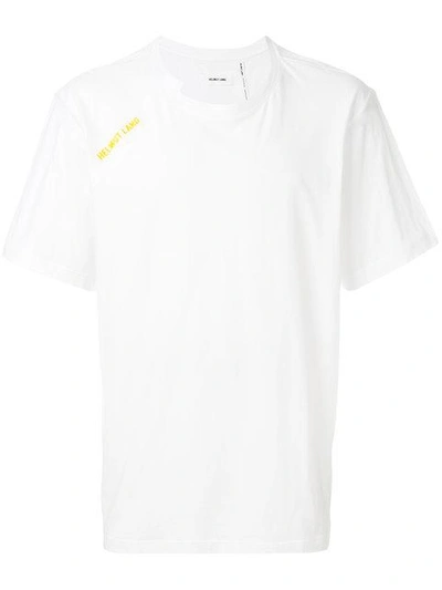 Shop Helmut Lang Logo Asymmetric T-shirt In White