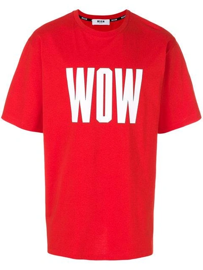 Shop Msgm Wow T-shirt - Red