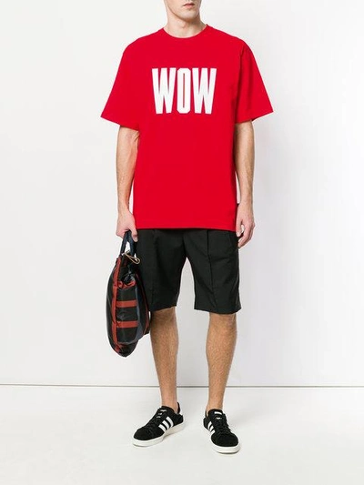 Shop Msgm Wow T-shirt - Red