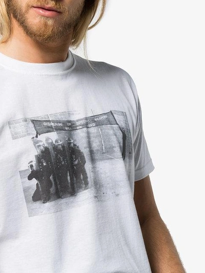 Shop Languages Riot Print Short Sleeve Cotton T Shirt - White