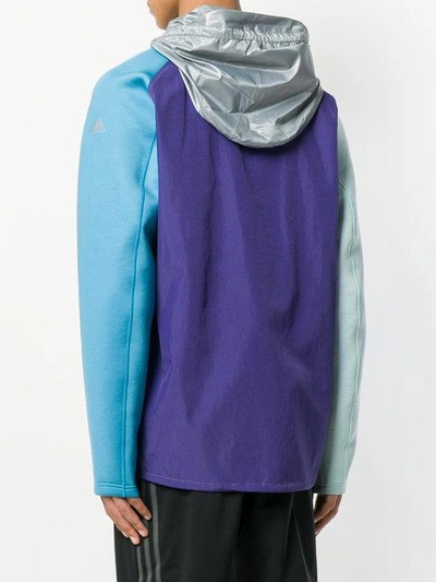 colour block hooded windbreaker jacket