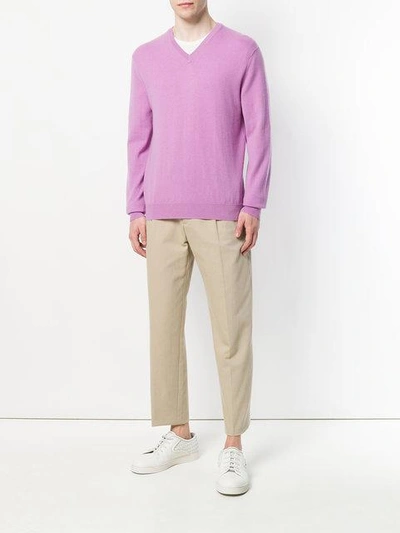 Shop N•peal V-neck Sweater In Pink