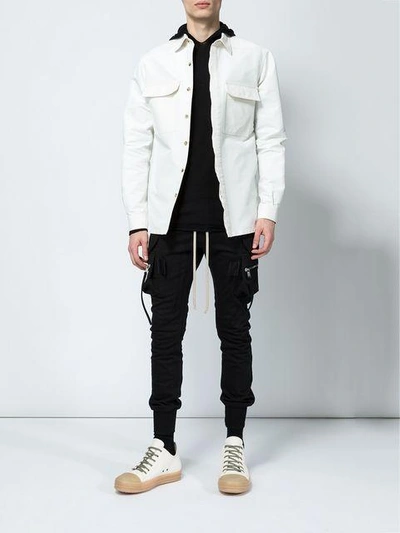 Shop Rick Owens Denim Jacket - White
