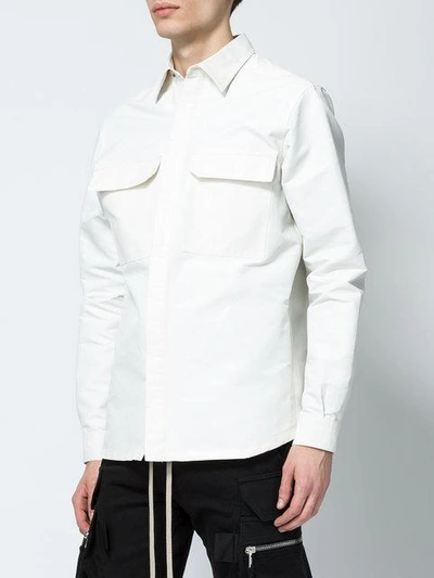 Shop Rick Owens Denim Jacket - White