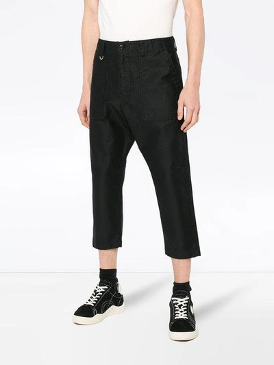 Shop Sophnet . Straight Cropped Trousers - Black