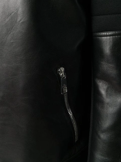 Shop Neil Barrett Front Zip Biker Jacket In Black