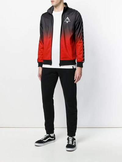 Marcelo Burlon County Of Milan Kappa Gradient Track Jacket In Black Red |  ModeSens