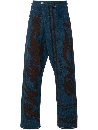 Shop Jw Anderson Drop Crotch Jeans In Blue