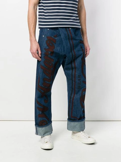 Shop Jw Anderson Drop Crotch Jeans In Blue