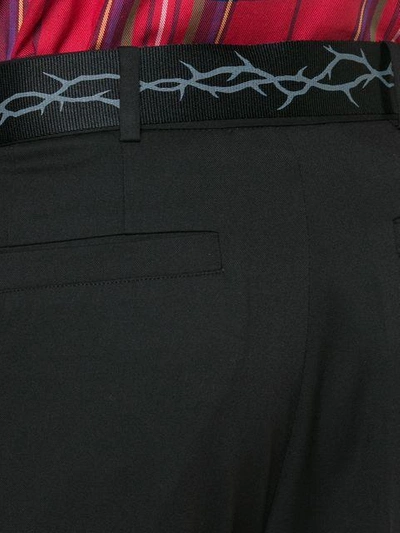 Shop D.gnak By Kang.d D.gnak Printed Tape Belt Trousers - Black