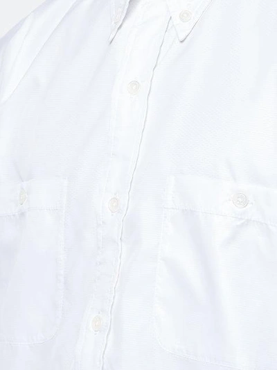 Shop Thom Browne Long Sleeve Button Down Point Collar With Mesh Lining In Ripstop - White