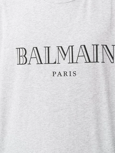 Shop Balmain Logo Tank Top - Grey