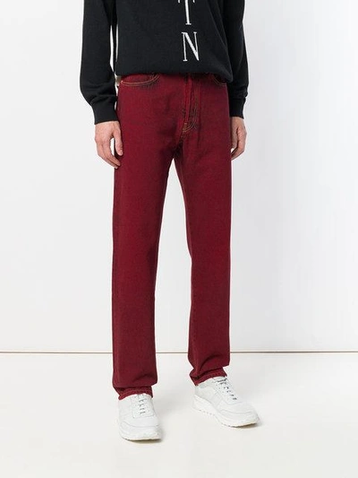 Shop Valentino Skinny Fit Jeans - Red