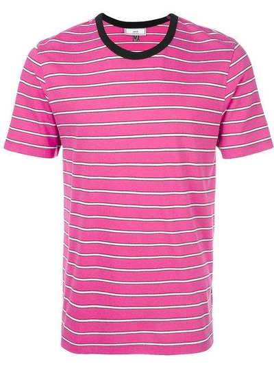 Shop Ami Alexandre Mattiussi Striped Short Sleeves T-shirt In Pink