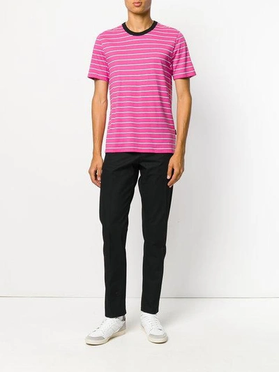 Shop Ami Alexandre Mattiussi Striped Short Sleeves T-shirt In Pink