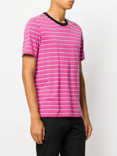 Shop Ami Alexandre Mattiussi Striped Short Sleeves T-shirt In Pink