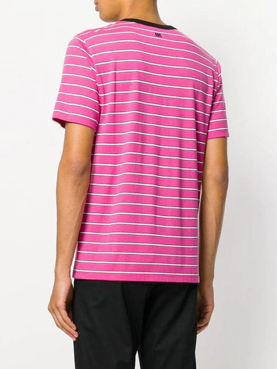 Shop Ami Alexandre Mattiussi Striped Short Sleeves T-shirt In Pink