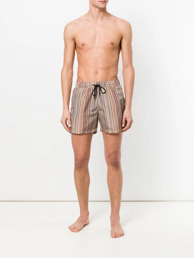 Shop Paul Smith Striped Swim Shorts