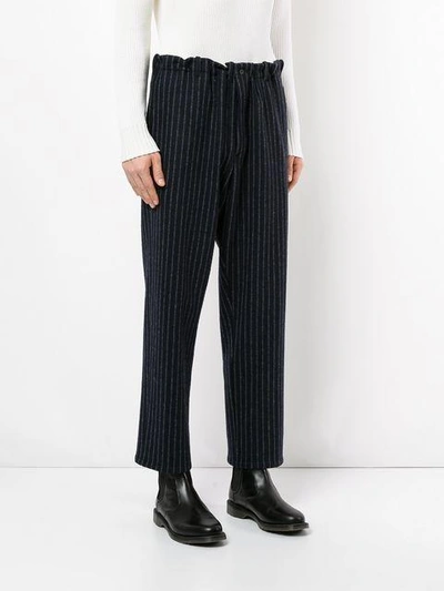 Shop Forme D'expression Pinstripe Trousers - Black