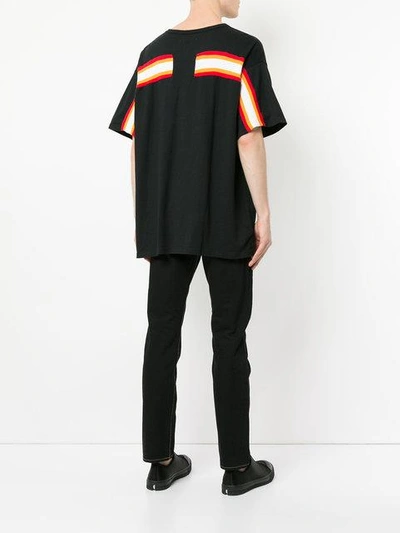 Shop Facetasm Rear Stripe Detail T-shirt In Black