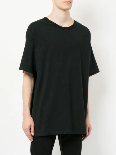 Shop Facetasm Rear Stripe Detail T-shirt In Black