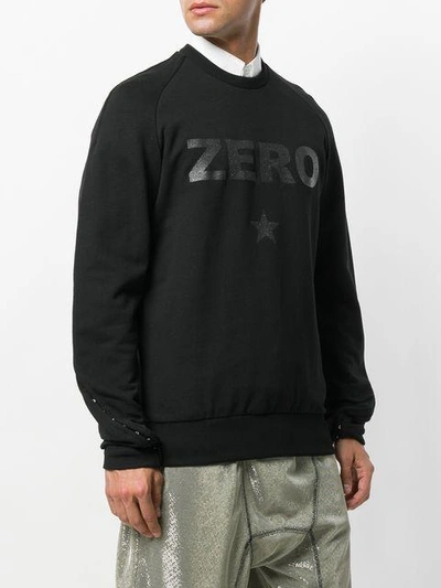 Shop Tom Rebl Zero Slogan Sweatshirt - Black