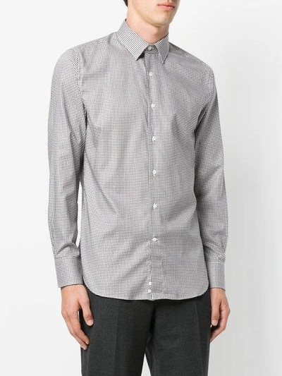 Shop Canali Checked Shirt In Brown
