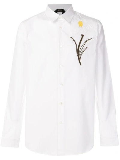 Shop N°21 Nº21 Leaf Print Shirt - White