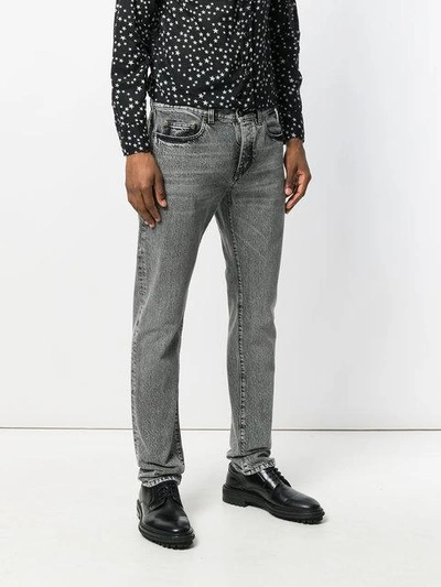 Shop Saint Laurent Classic Fitted Jeans In Grey