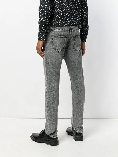 Shop Saint Laurent Classic Fitted Jeans In Grey