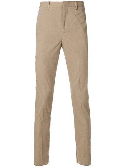 Shop Neil Barrett Skinny Tailored Style Trousers In Neutrals