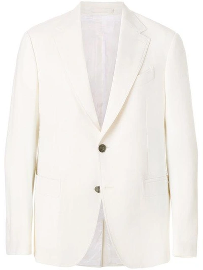 Shop Ferragamo Salvatore  Classic Tailored Jacket - White