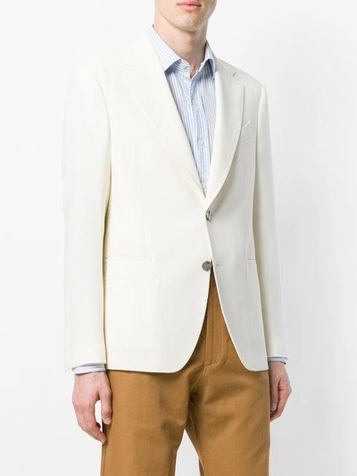 Shop Ferragamo Salvatore  Classic Tailored Jacket - White